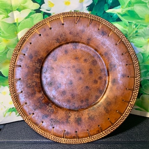 Large Decorative Terra Cotta Plate- Heavy Vintage African Art Plate for Decorative Use Only in Excellent Condition!