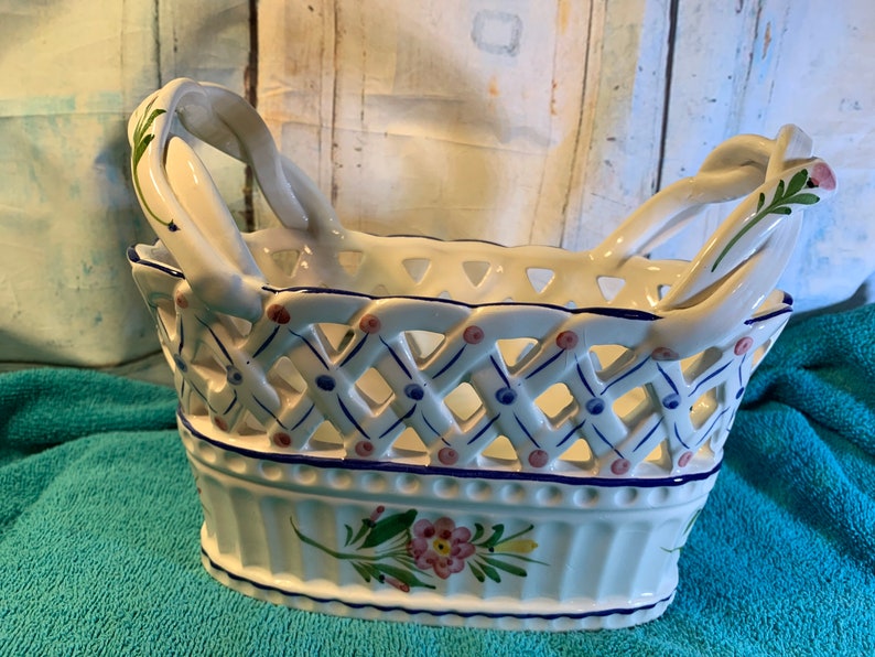 Ceramic Baskets Handmade in Portugal Beautifully Cut Out Bowl Etsy