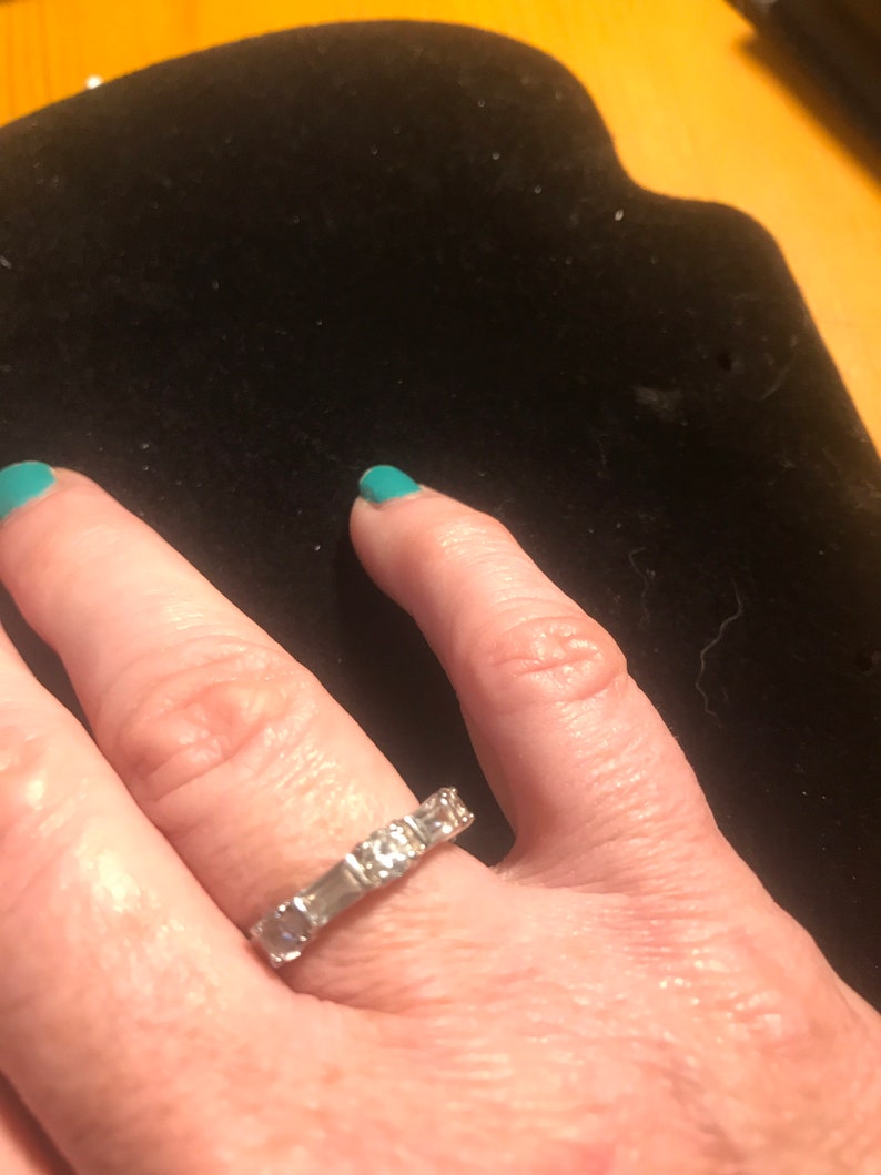 Cubic Zirconia in Sterling Silver Anniversary Ring