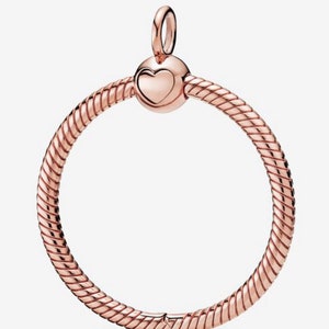 PANDORA Moments Medium O Pendant Necklace in Rose Gold NEW Retired - Main Image