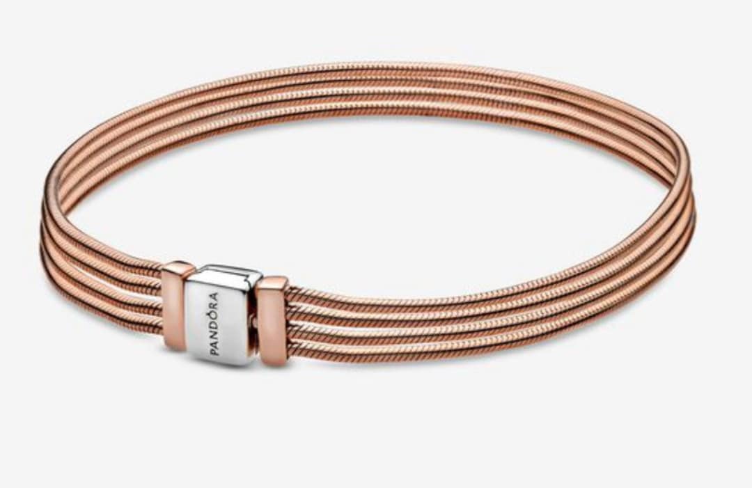 Pandora Reflexions Multi Snake Chain Bracelet NEW in Rose Gold