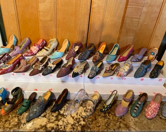 Miniature High-Heeled Bootie Style Closed Toe Shoes Collectibles Vintage Shoes. Your Choice! Please Read Description for Details