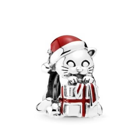 Pandora Christmas Kitten Charm NEW Retired Authentic Charm 792007
