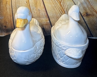 Ceramic Duck Serving Bowls / Gravy Boats Your Choice!! Lidded Serving Bowls