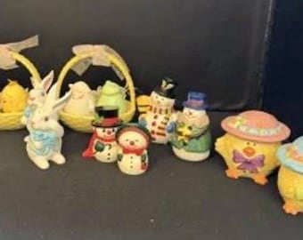 春とイースターのソルト＆ペッパーシェーカー。コレクターズアイテムのソルト＆ペッパーシェーカー - とってもキュート！！お好きなものをお選びください！！