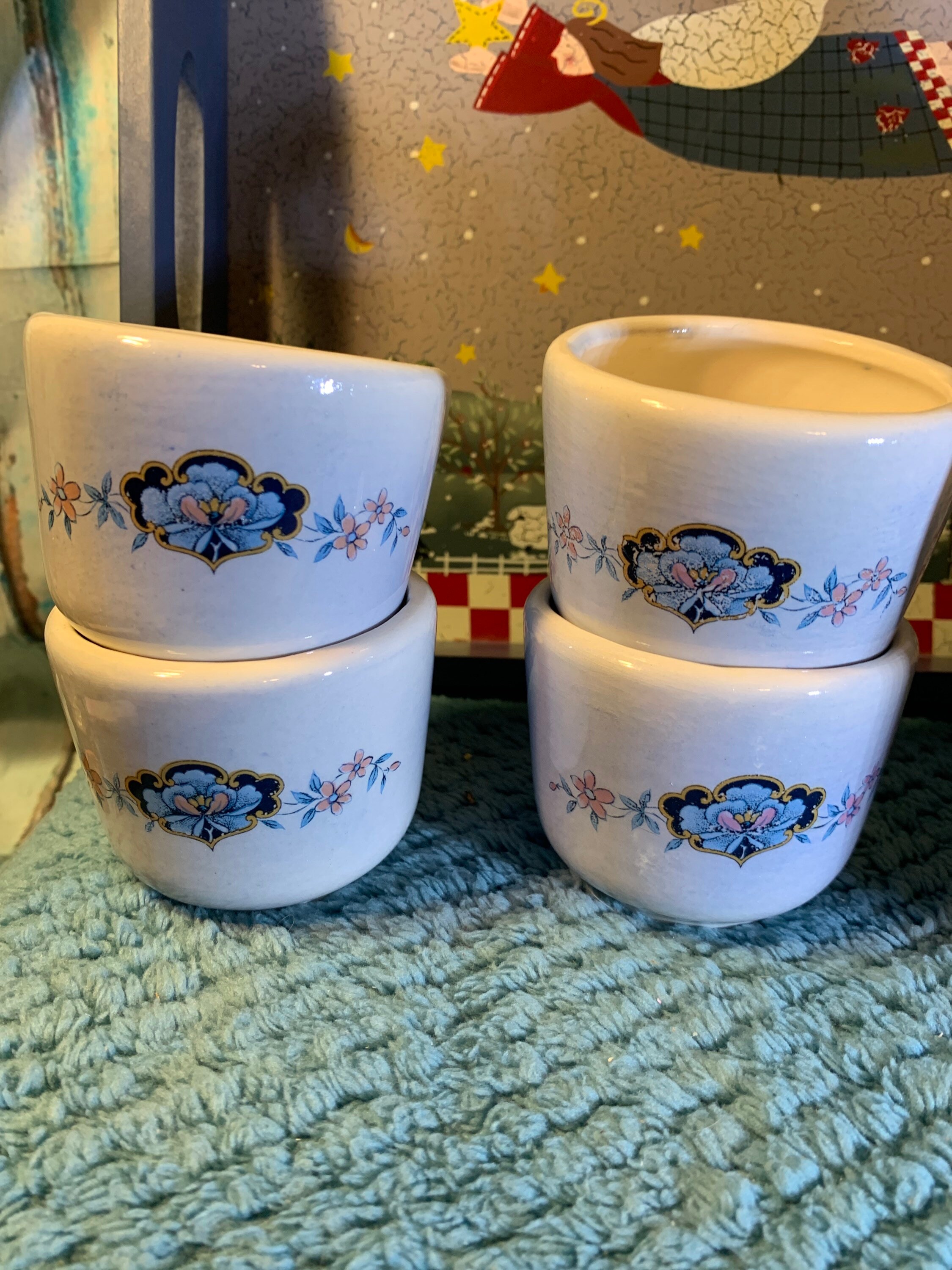 Unique Vintage Japanese Tea Set With Tea Pitcher and 4 Cups Floral