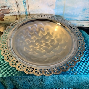 Vintage Silberne Fußschale in Original Box im NEUEN Zustand !! Große versilberte Schale