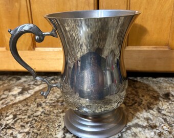 Balena Bay Pewter Tankard With Scroll Worked Handle. Handmade and Signed by the Artist Rivas.  In EXCELLENT Condition