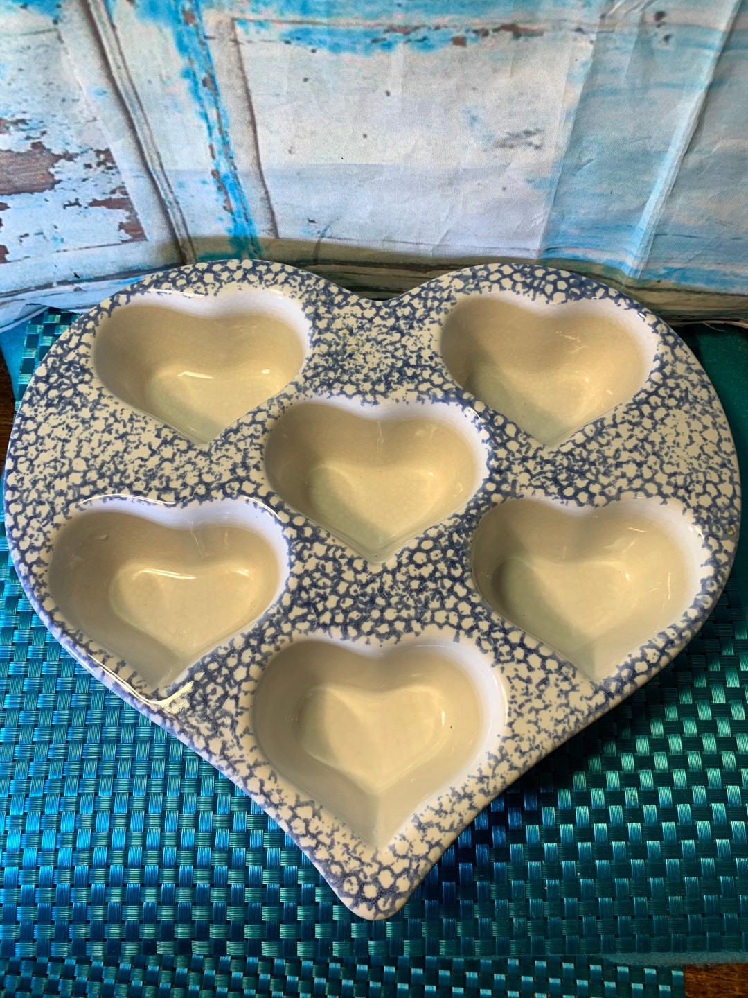 Heart Shaped Muffins- Ceramic Stoneware Muffin Baking Dish in Excellent ...