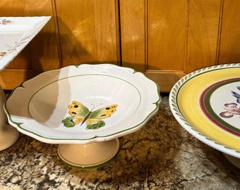 Cake Stands. Several to Choose From! Green Nature Motif, Butterfly, Iris and More!