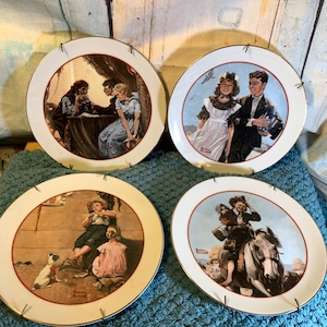 Norman Rockwell Collectible Plates: Young Love Series, Set of 4