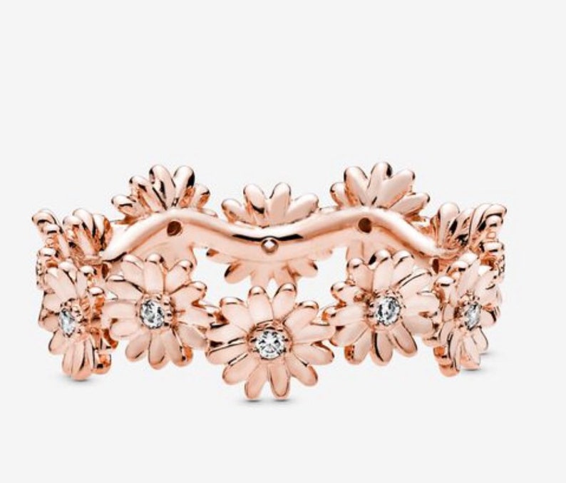 Pandora Sparkling Daisy Flower Crown Ring NEW in Rose Gold Etsy