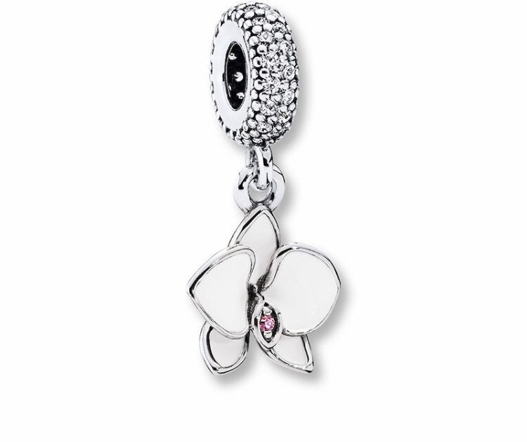 Pandora white orchid charm discount