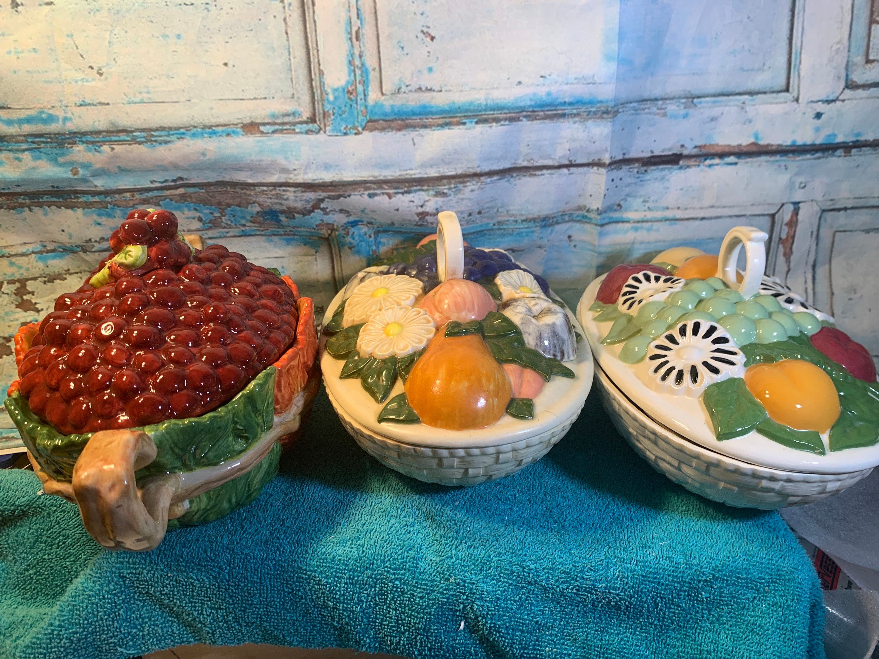 Amazon.com: ZMQJEQANBG Vintage Fruit Bowl, Cracked Ceramic