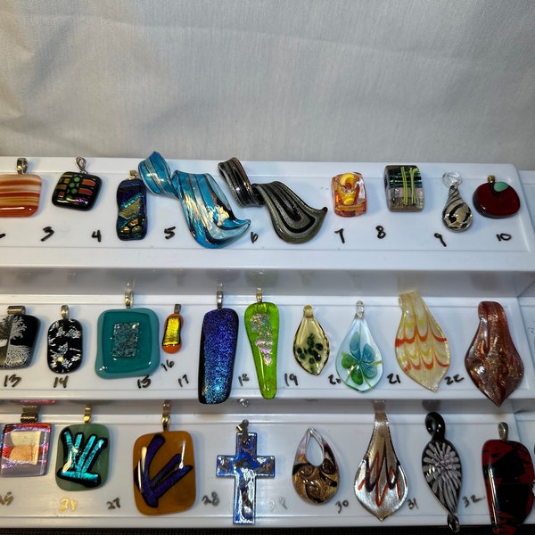 Hand Blown Stunning Glass and Fused Glass Pendants NEW Floral, Tropical, Ocean, Iridescent, Nature and More!! Each One of a Kind!!