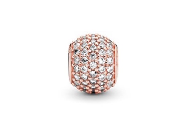 Pandora Pave Ball Charm Rose Gold NEW 