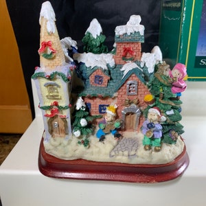 Vintage Porcelain Snow House Christmas Night Light