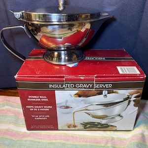 Vintage Gravy Boats White Ceramic or Stainless Insulated Gravy Boat Your Choice!! image 1