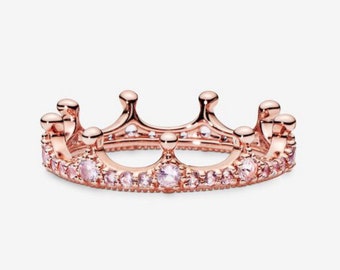 Pandora Sparkling Enchanted Crown Ring NEW With Cubic Zirconia in Rose Gold and Sterling Silver 197087 Etsy