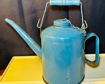 Lata de aceite, lata de aceite vintage, lata de aceite de ferrocarril Eagle Tallow, lata de aceite coleccionable, lata de aceite azul