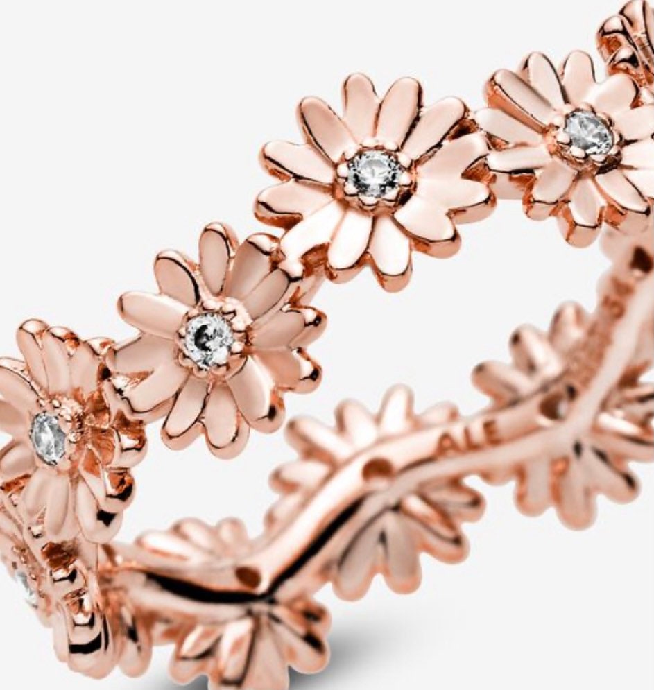 Gold flower ring pandora deals