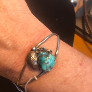 Navajo sterling silver and turquoise cuff