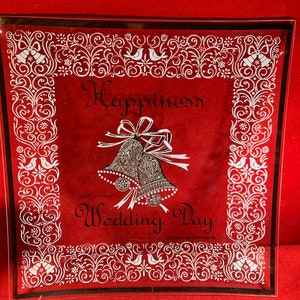 Wedding Decor or Gift Platter “Happiness on your Wedding Day and Always!” EXCELLENT Condition