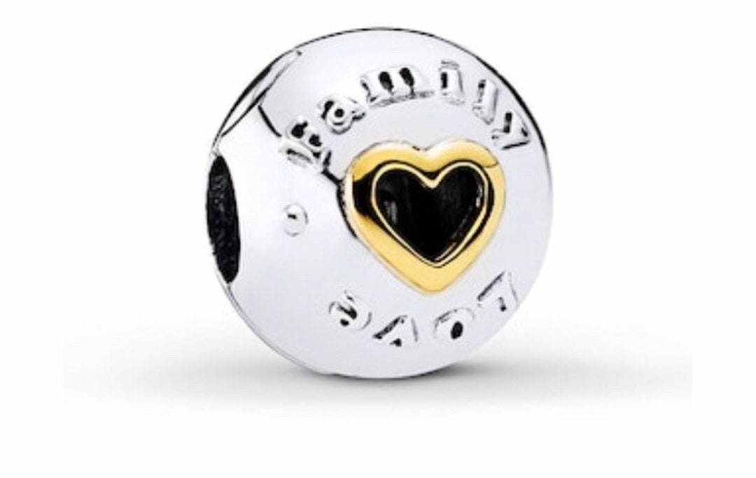 PANDORA Clip Family & Love Sterling Silver/14k Yellow Gold NEW