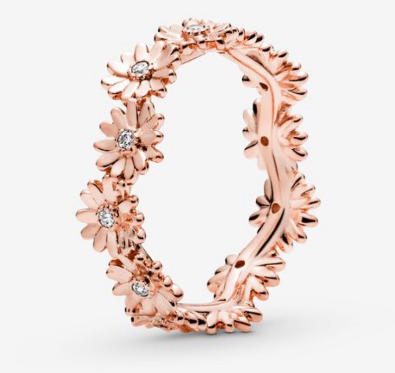 Pandora Sparkling Daisy Flower Crown Ring NEW in Rose Gold Etsy