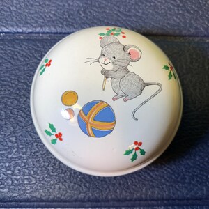 Mikasa Christmas Trinket Box- Vintage Ceramic Mikasa Collectable “Teddy’s Christmas” Trinket Box with Mouse in Excellent Condition!