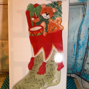 Fitz and Floyd Christmas Stocking Snacking Therapy Tray NEW in Original Box!!