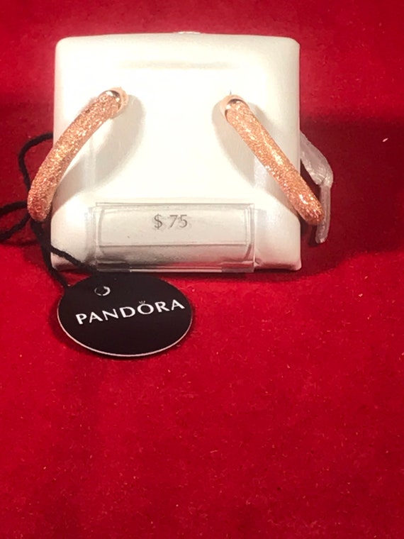 Genuine Pandora Sterling Silver Hoops in Rose Gold