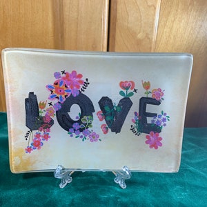 Love Jewelry Tray or Display with Stand. Vintage in Excellent condition!!