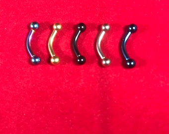 16 Gauge Surgical Steel Curved Barbell - Body Piercing Jewelry
