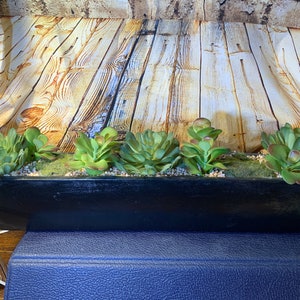 Large Faux Succulent Plant- Heavy Fake Succulent Planter with Faux Succulents and Rocks in Great Condition!
