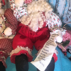 Hand Made Santa Kris Kringle Dolls and Snowwoman Doll Amazing Detail One of a Kind!!