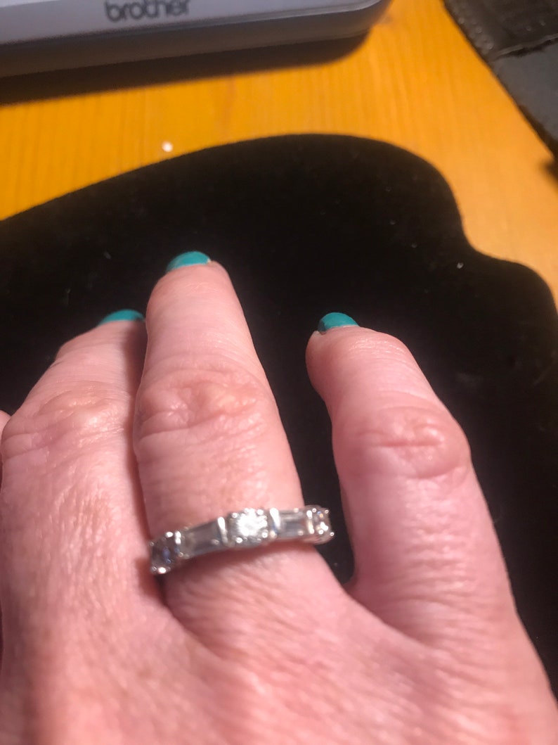 Cubic Zirconia in Sterling Silver Anniversary Ring