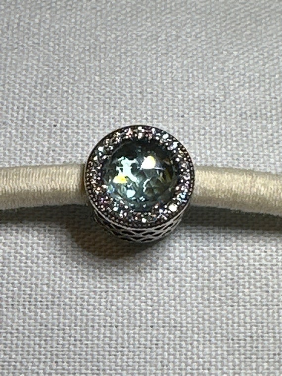 PANDORA Charm Radiant Hearts Sterling Silver Clear an Gem