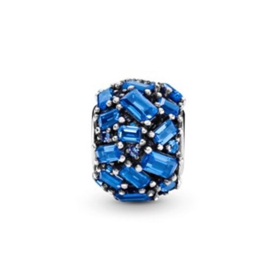 Pandora Blue Ice Cube CZ Charm NEW Retired Authen… - image 2