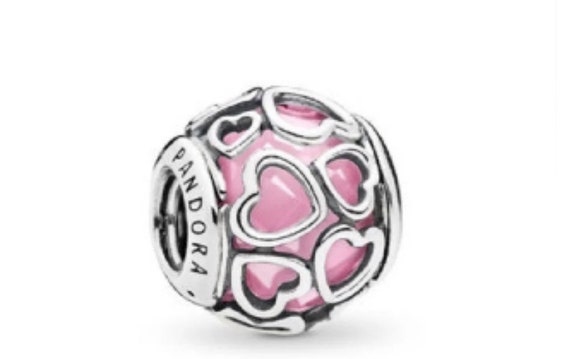 Pandora Encased in Love charm in Light Pink or Op… - image 2