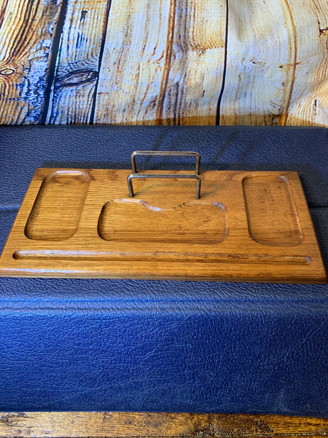 Dresser Top Organizer- Vintage Wood and Metal Men’s Dresser Top ...