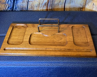 Vintage Wood Dresser Top Organizer: Men's Desk Valet