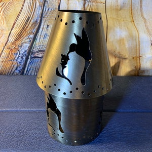 Hummingbird Tea Candle Holder- Vintage Metal Cut Out Candle Holder with Hummingbirds.