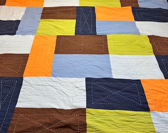 Vintage Circo Patchwork Quilt Doppelgröße Baumwoll Quilt.