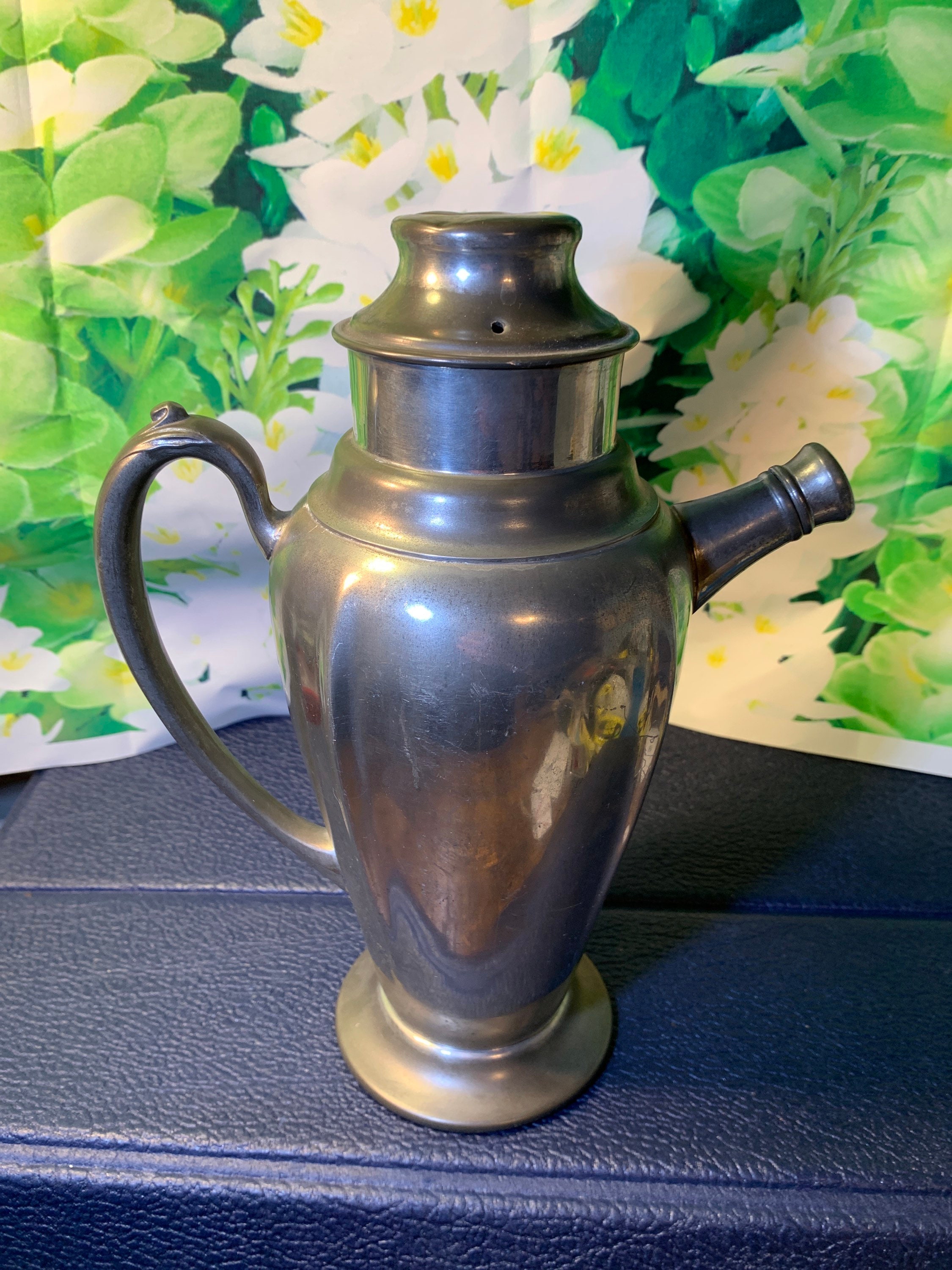 Pewter Serving Pitcher Vintage Lidded Silver Pewter Pitcher Etsy