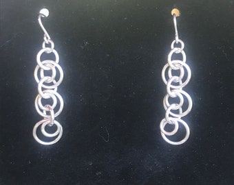 Dangling Circles Sterling Silver Earrings