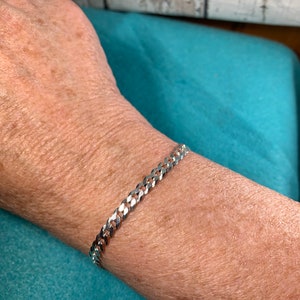 Beautiful Shining Italian Sterling Silver Bracelet 8” NEW Condition!! Mariner Anchor Link Style Men or Women