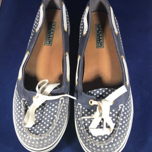 Sperry White and Blue Dress shoes Slip Ons Loafers Size 8.5