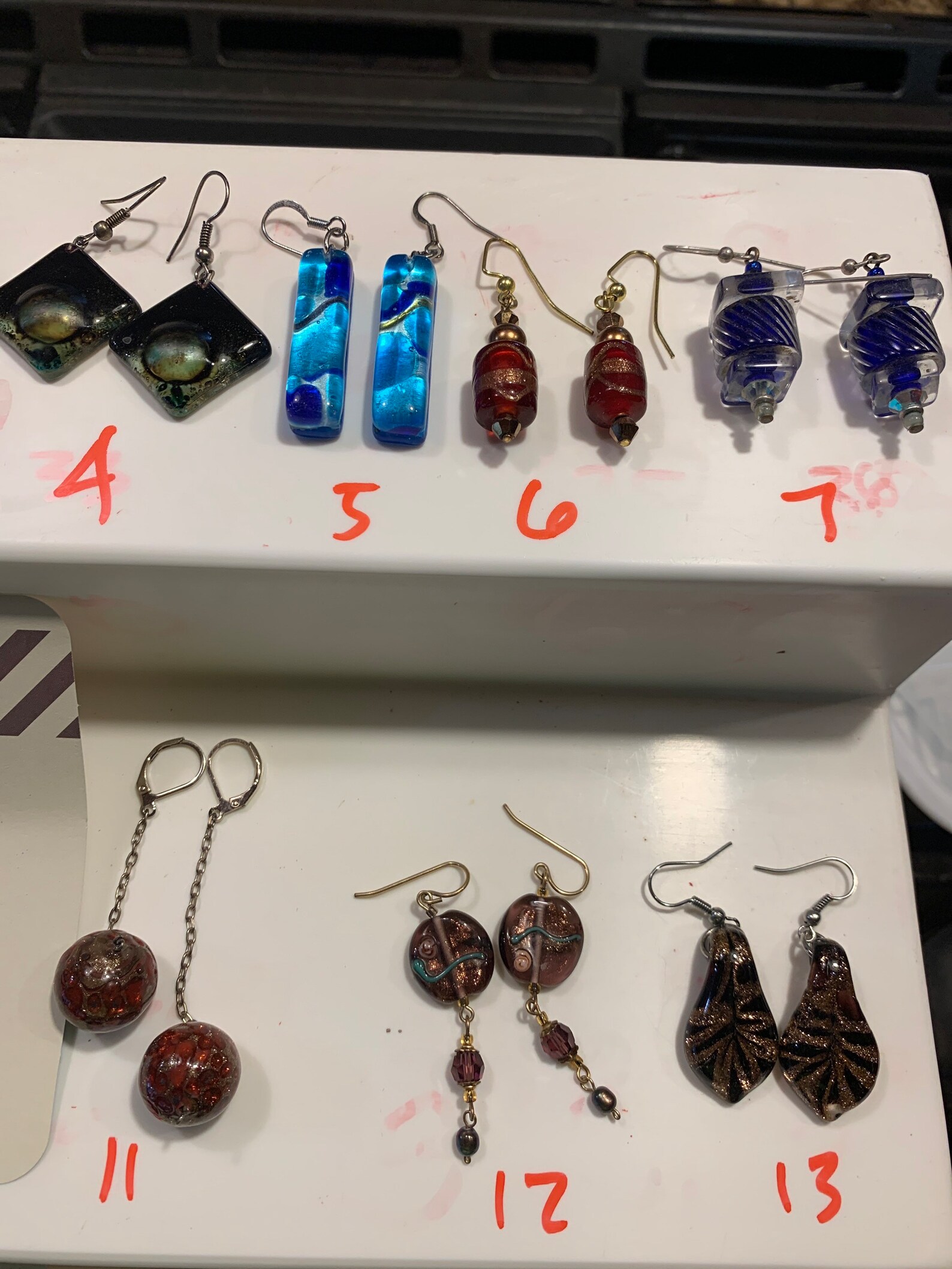 Hand Blown Glass Earrings Many Colors to Choose From NEW One Etsy