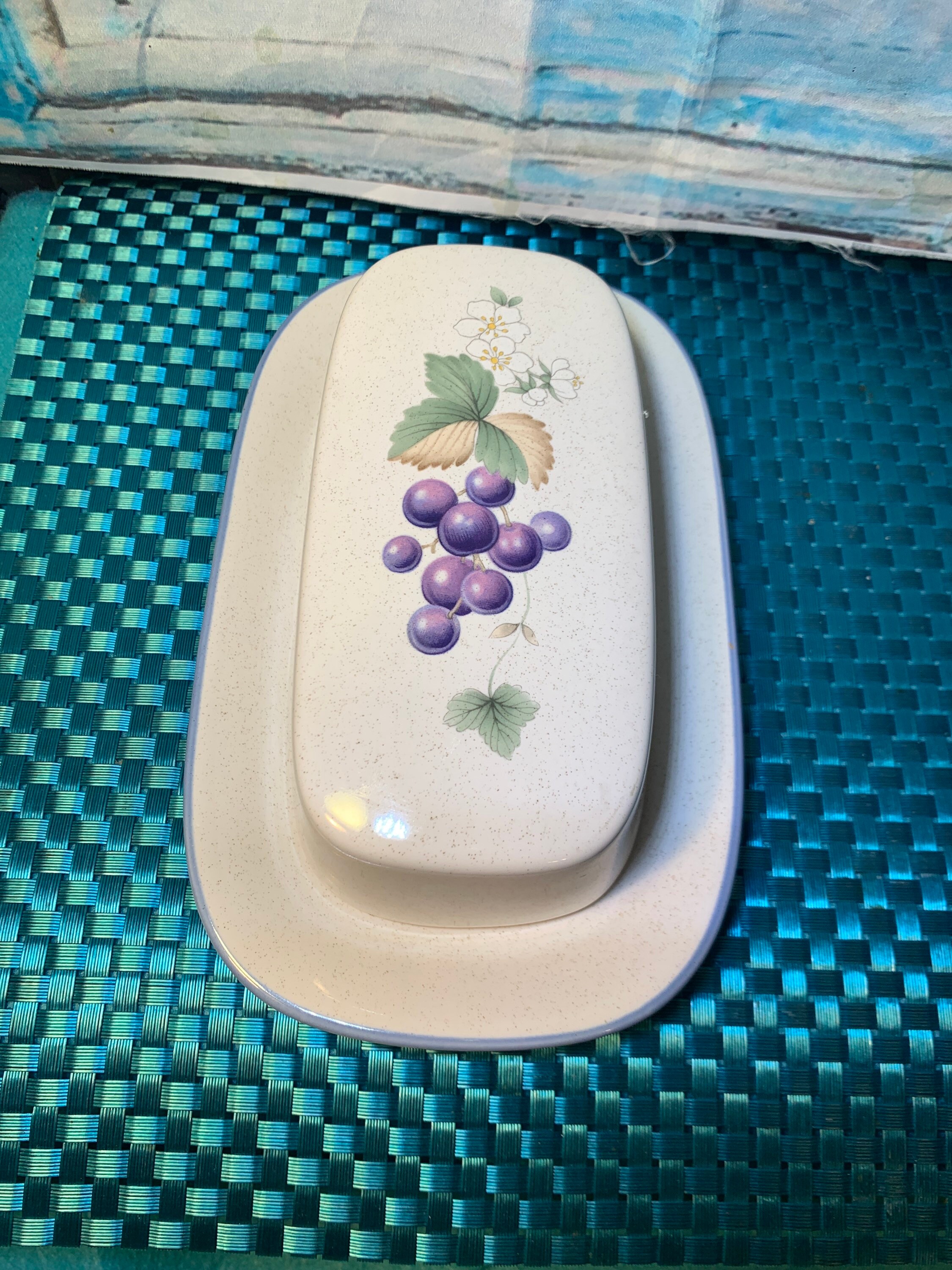 Savoir Vivre Luscious Large Covered Butter Dish Grapes and Etsy